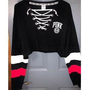VS Pink crop hoodie